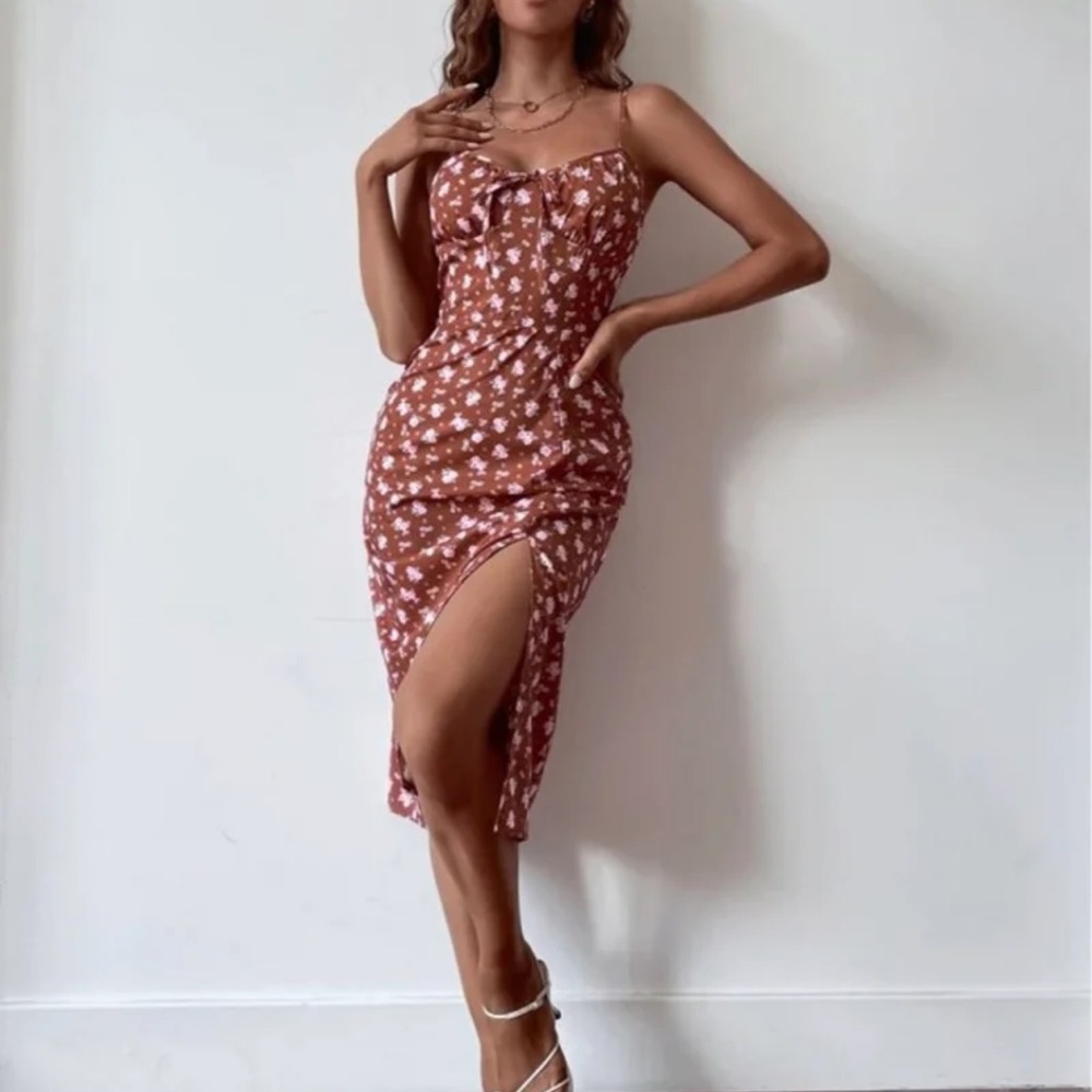 Midi floral tea dress